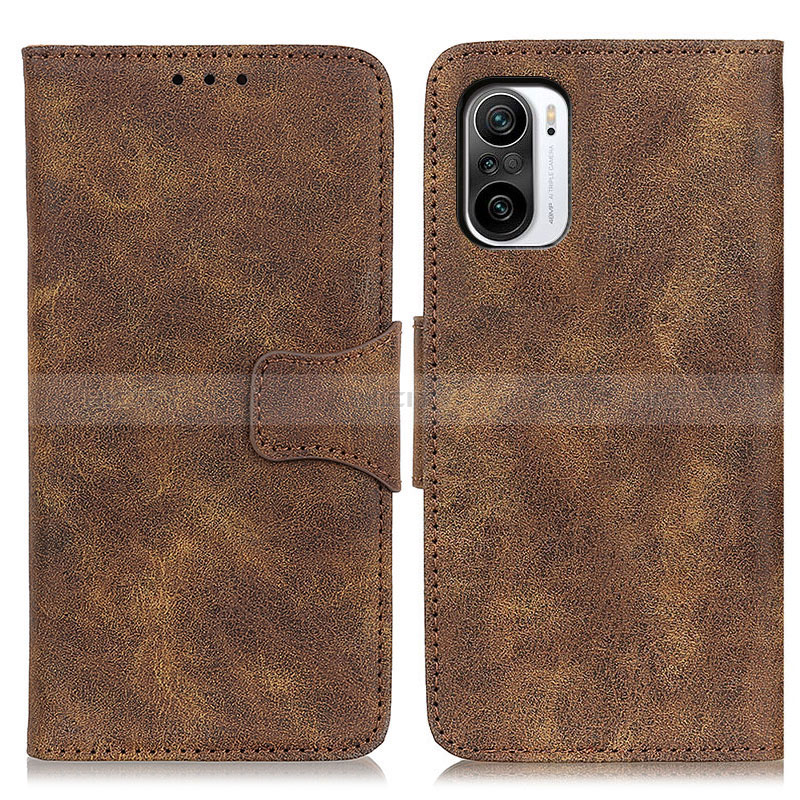 Coque Portefeuille Livre Cuir Etui Clapet M03L pour Xiaomi Poco F3 5G Marron Plus