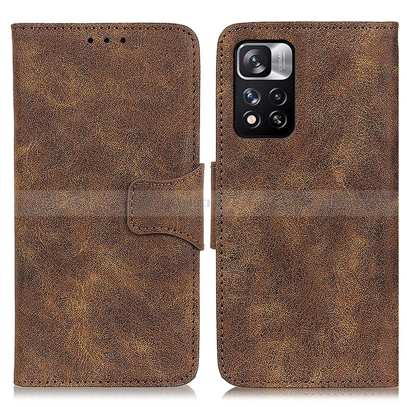 Coque Portefeuille Livre Cuir Etui Clapet M03L pour Xiaomi Redmi Note 11 Pro+ Plus 5G Marron Plus