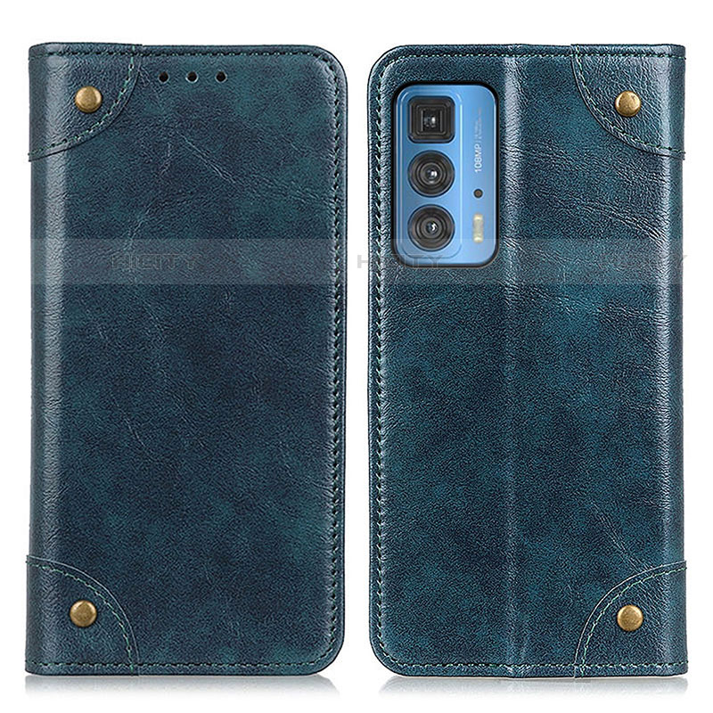 Coque Portefeuille Livre Cuir Etui Clapet M04L pour Motorola Moto Edge 20 Pro 5G Bleu Plus