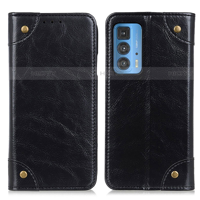 Coque Portefeuille Livre Cuir Etui Clapet M04L pour Motorola Moto Edge 20 Pro 5G Noir Plus