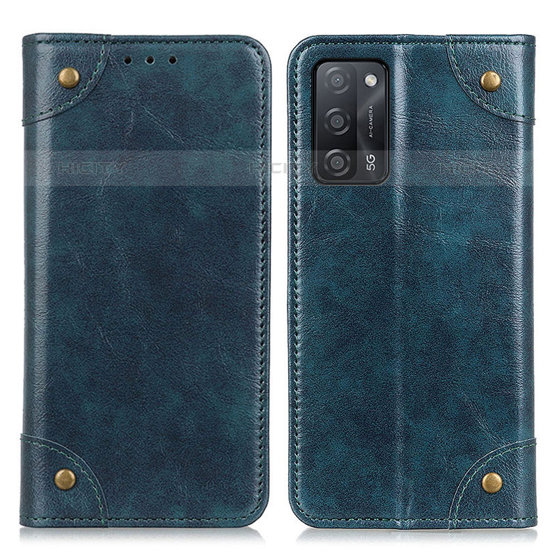 Coque Portefeuille Livre Cuir Etui Clapet M04L pour Oppo A55 5G Bleu Plus