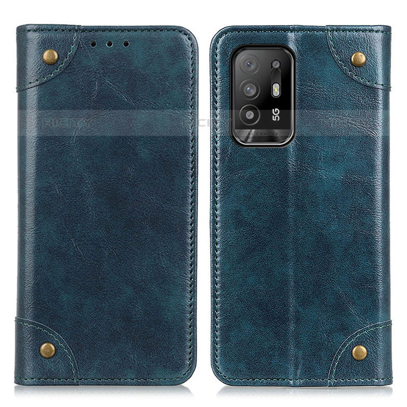 Coque Portefeuille Livre Cuir Etui Clapet M04L pour Oppo A95 5G Bleu Plus