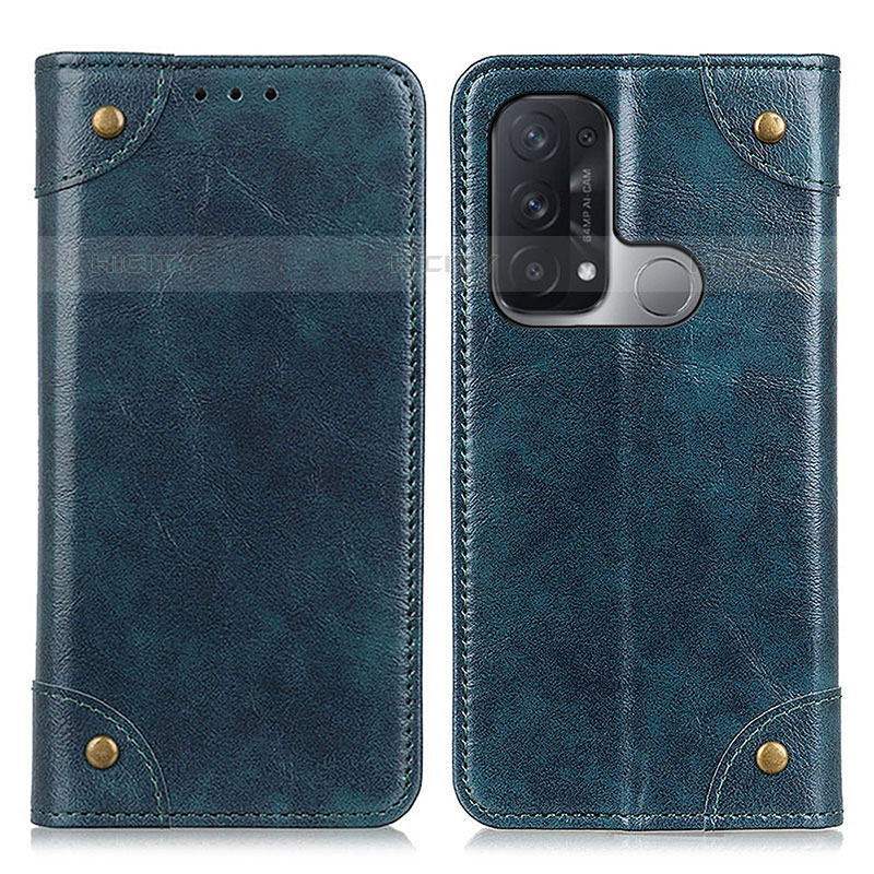 Coque Portefeuille Livre Cuir Etui Clapet M04L pour Oppo Reno5 A Bleu Plus