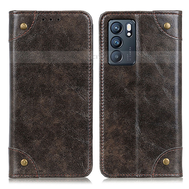 Coque Portefeuille Livre Cuir Etui Clapet M04L pour Oppo Reno6 5G Bronze Plus