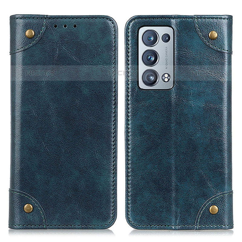 Coque Portefeuille Livre Cuir Etui Clapet M04L pour Oppo Reno6 Pro 5G Bleu Plus