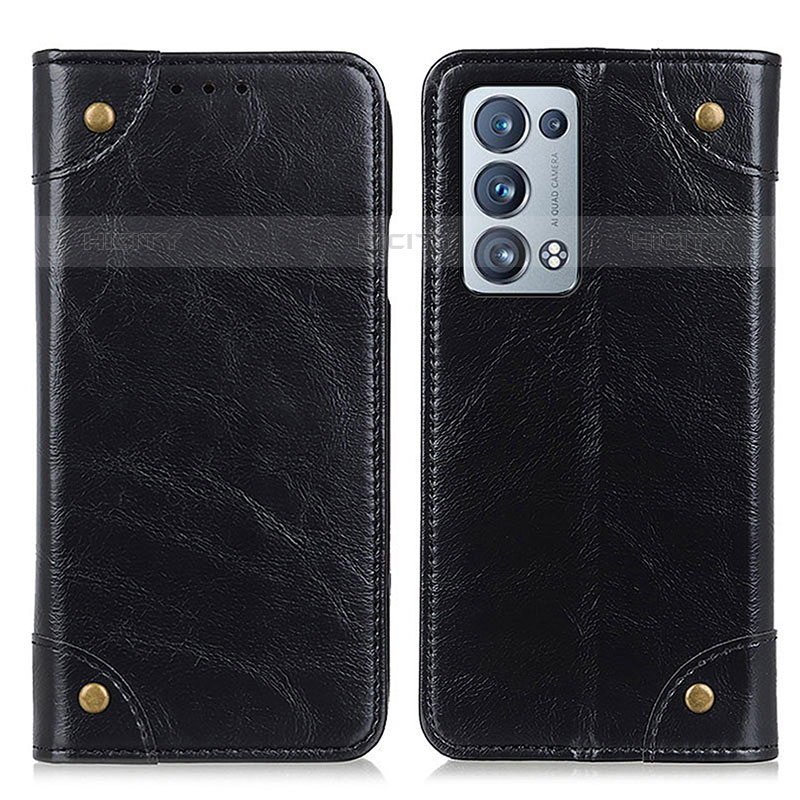 Coque Portefeuille Livre Cuir Etui Clapet M04L pour Oppo Reno6 Pro 5G Noir Plus