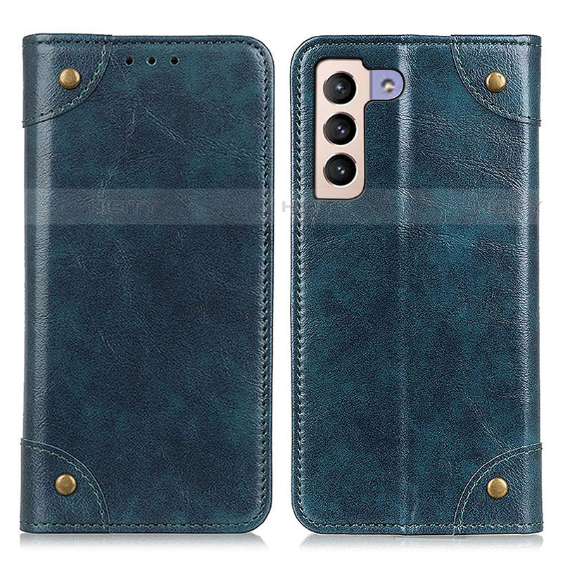 Coque Portefeuille Livre Cuir Etui Clapet M04L pour Samsung Galaxy S21 5G Bleu Plus