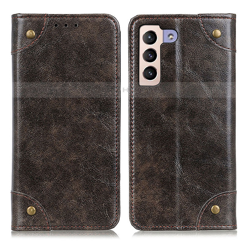 Coque Portefeuille Livre Cuir Etui Clapet M04L pour Samsung Galaxy S21 5G Bronze Plus