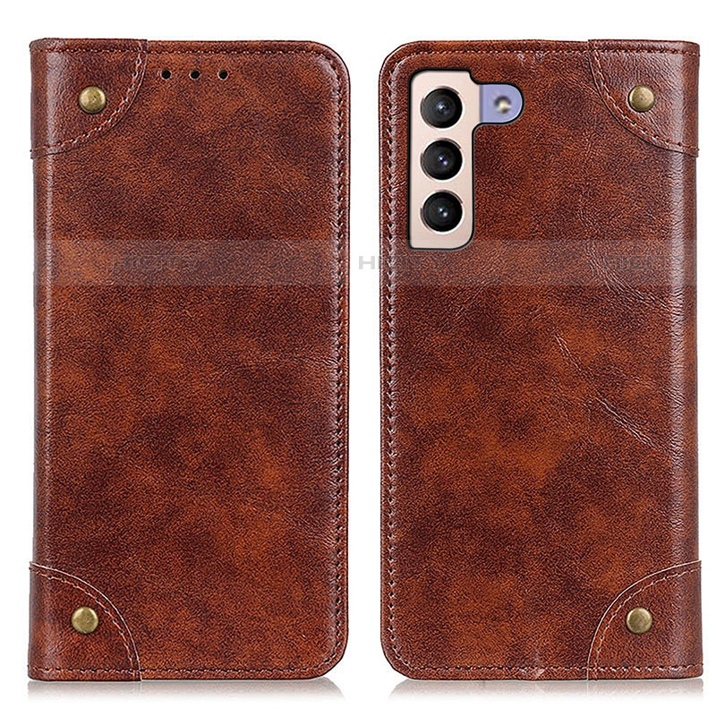 Coque Portefeuille Livre Cuir Etui Clapet M04L pour Samsung Galaxy S21 5G Marron Plus