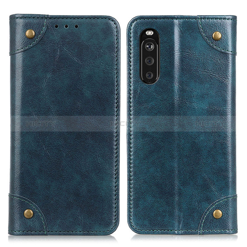 Coque Portefeuille Livre Cuir Etui Clapet M04L pour Sony Xperia 10 III SO-52B Bleu Plus