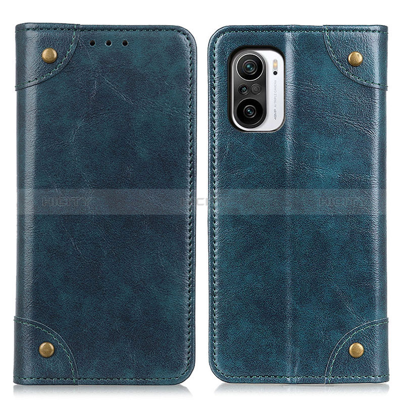 Coque Portefeuille Livre Cuir Etui Clapet M04L pour Xiaomi Poco F3 5G Bleu Plus