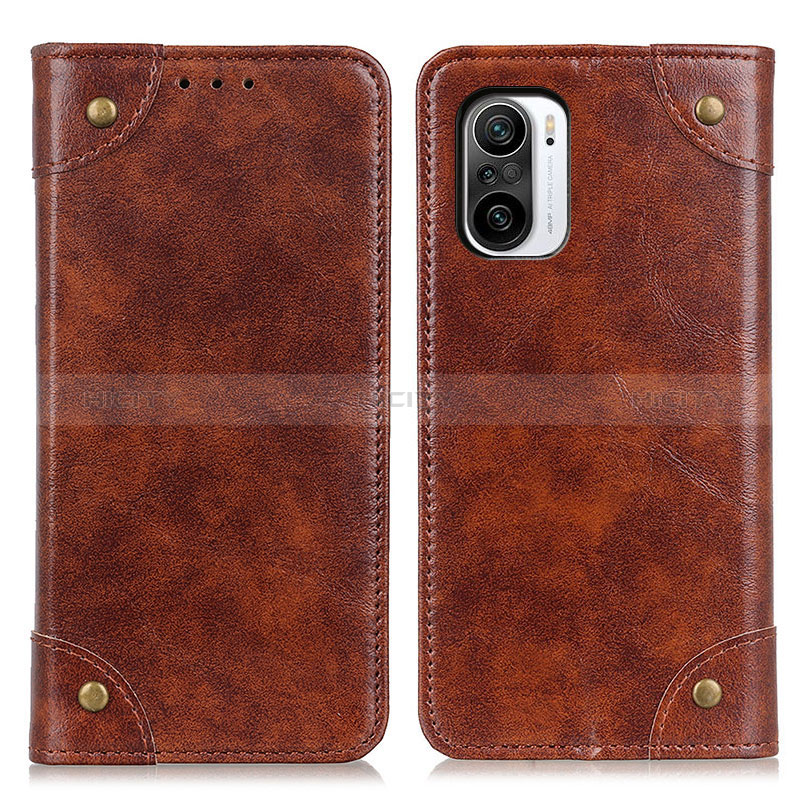 Coque Portefeuille Livre Cuir Etui Clapet M04L pour Xiaomi Redmi K40 5G Marron Plus