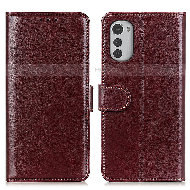 Coque Portefeuille Livre Cuir Etui Clapet M05L pour Motorola Moto E32s Marron Plus