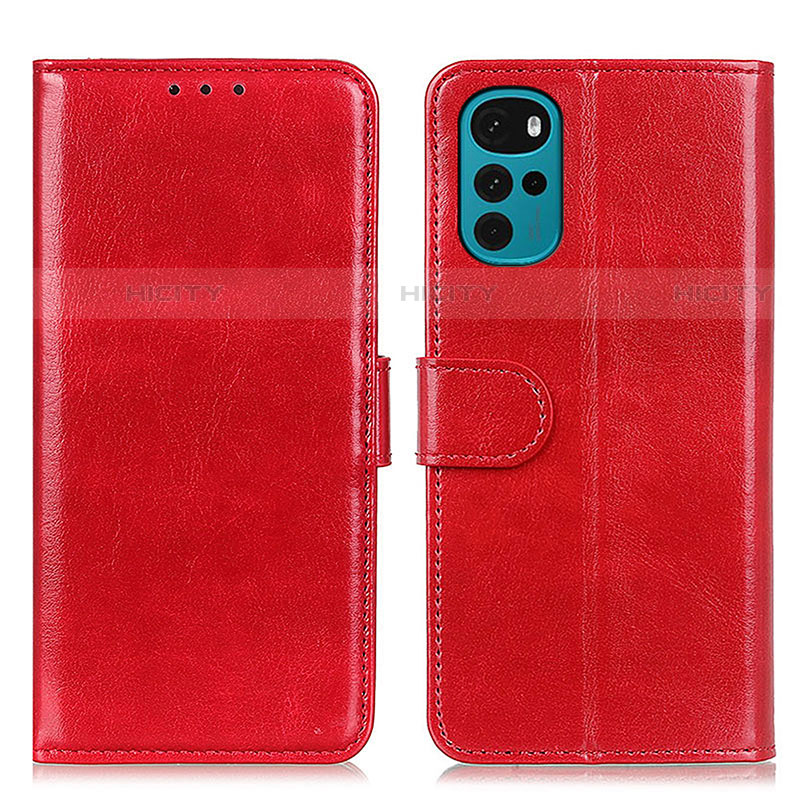 Coque Portefeuille Livre Cuir Etui Clapet M05L pour Motorola Moto G22 Rouge Plus