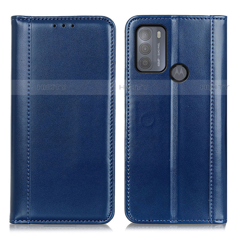 Coque Portefeuille Livre Cuir Etui Clapet M05L pour Motorola Moto G50 Bleu Plus