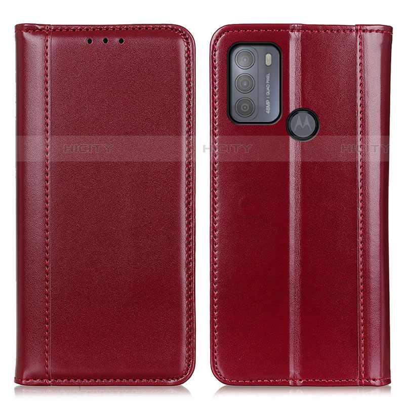 Coque Portefeuille Livre Cuir Etui Clapet M05L pour Motorola Moto G50 Rouge Plus