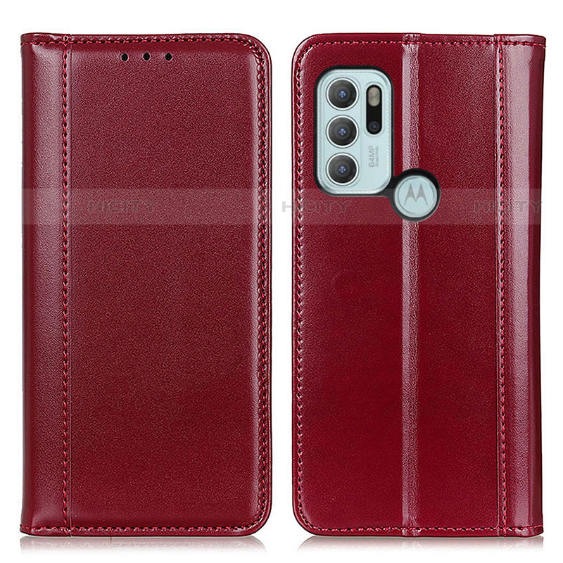 Coque Portefeuille Livre Cuir Etui Clapet M05L pour Motorola Moto G60s Rouge Plus