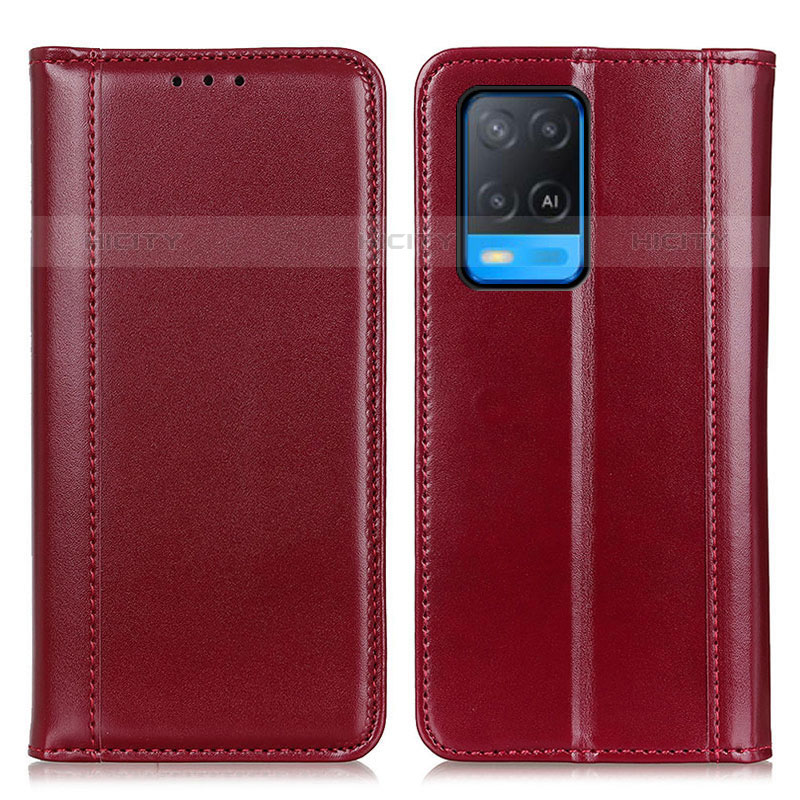 Coque Portefeuille Livre Cuir Etui Clapet M05L pour Oppo A54 4G Rouge Plus