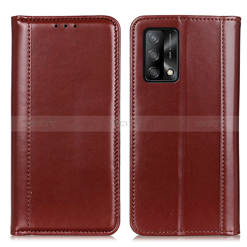 Coque Portefeuille Livre Cuir Etui Clapet M05L pour Oppo F19s Marron Plus