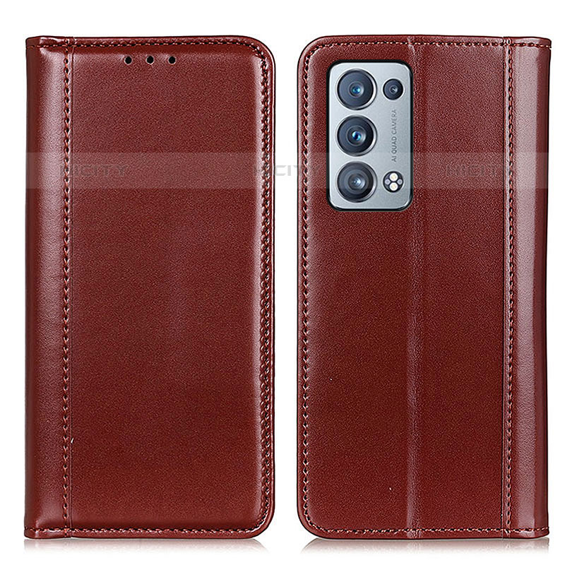 Coque Portefeuille Livre Cuir Etui Clapet M05L pour Oppo Reno6 Pro+ Plus 5G Marron Plus