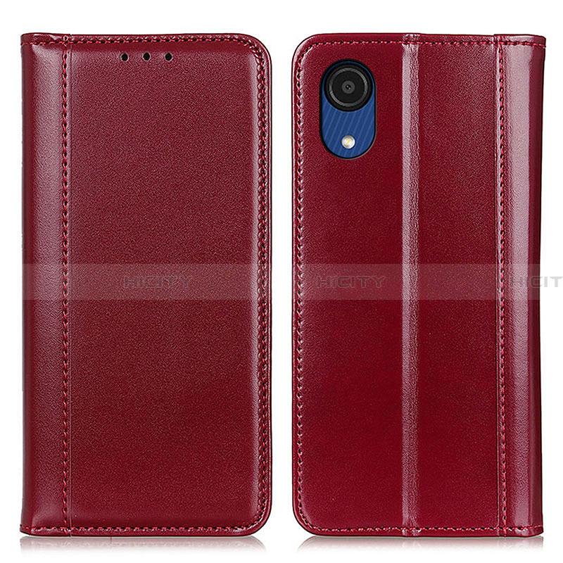 Coque Portefeuille Livre Cuir Etui Clapet M05L pour Samsung Galaxy A03 Core Rouge Plus