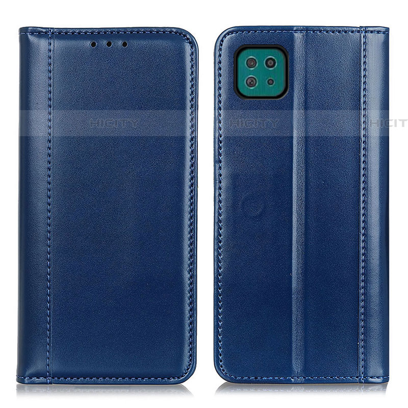 Coque Portefeuille Livre Cuir Etui Clapet M05L pour Samsung Galaxy F42 5G Bleu Plus