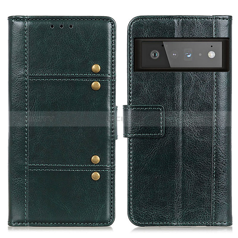 Coque Portefeuille Livre Cuir Etui Clapet M06L pour Google Pixel 6 Pro 5G Vert Plus