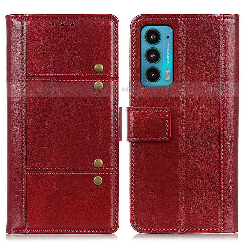 Coque Portefeuille Livre Cuir Etui Clapet M06L pour Motorola Moto Edge 20 5G Rouge Plus