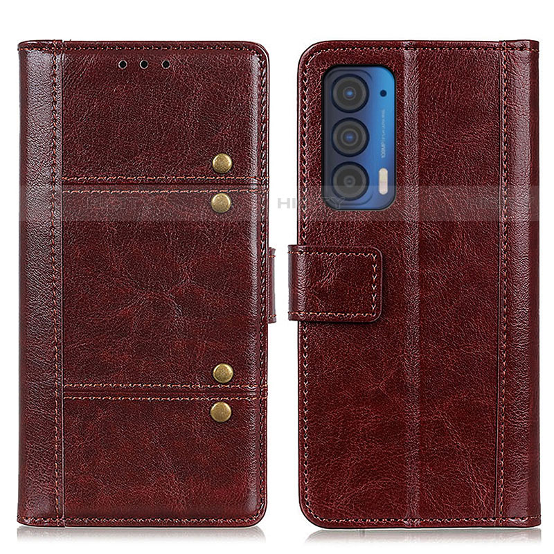 Coque Portefeuille Livre Cuir Etui Clapet M06L pour Motorola Moto Edge (2021) 5G Marron Plus