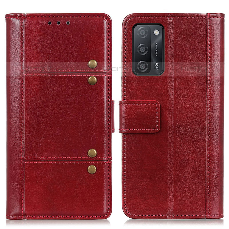 Coque Portefeuille Livre Cuir Etui Clapet M06L pour Oppo A53s 5G Rouge Plus