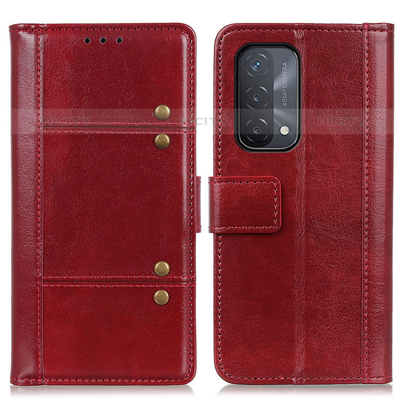 Coque Portefeuille Livre Cuir Etui Clapet M06L pour Oppo A93 5G Rouge Plus