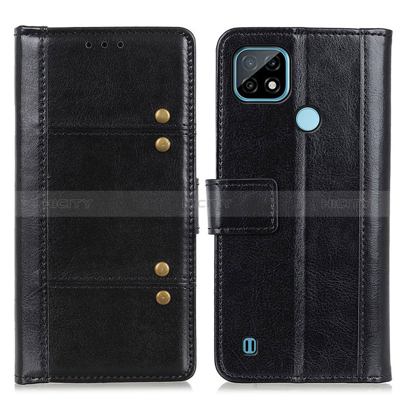 Coque Portefeuille Livre Cuir Etui Clapet M06L pour Realme C21 Noir Plus