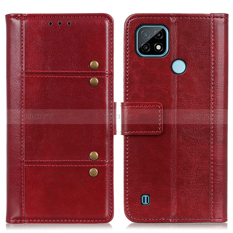 Coque Portefeuille Livre Cuir Etui Clapet M06L pour Realme C21 Rouge Plus