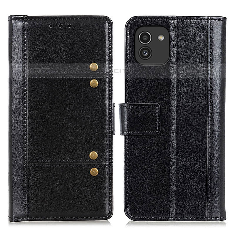 Coque Portefeuille Livre Cuir Etui Clapet M06L pour Samsung Galaxy A03 Noir Plus