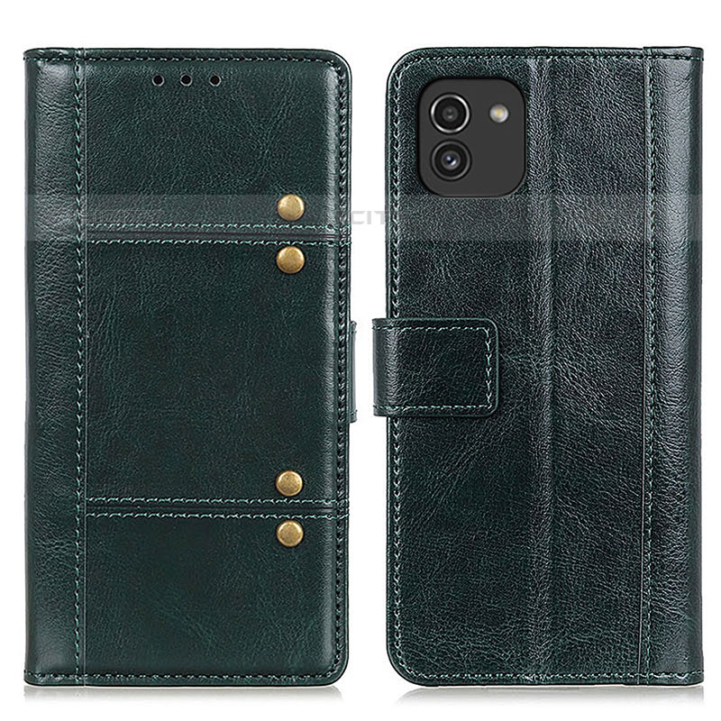 Coque Portefeuille Livre Cuir Etui Clapet M06L pour Samsung Galaxy A03 Vert Plus