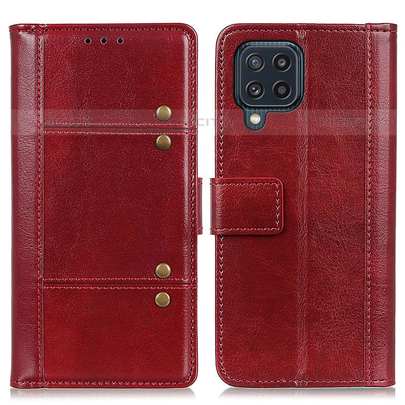 Coque Portefeuille Livre Cuir Etui Clapet M06L pour Samsung Galaxy M32 4G Rouge Plus