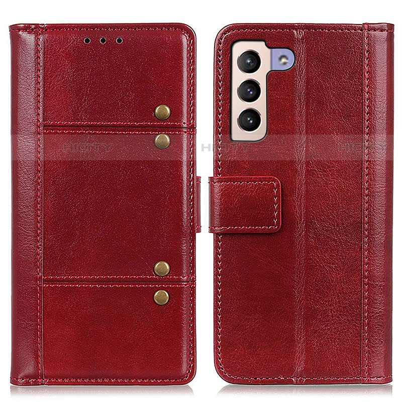 Coque Portefeuille Livre Cuir Etui Clapet M06L pour Samsung Galaxy S21 5G Rouge Plus