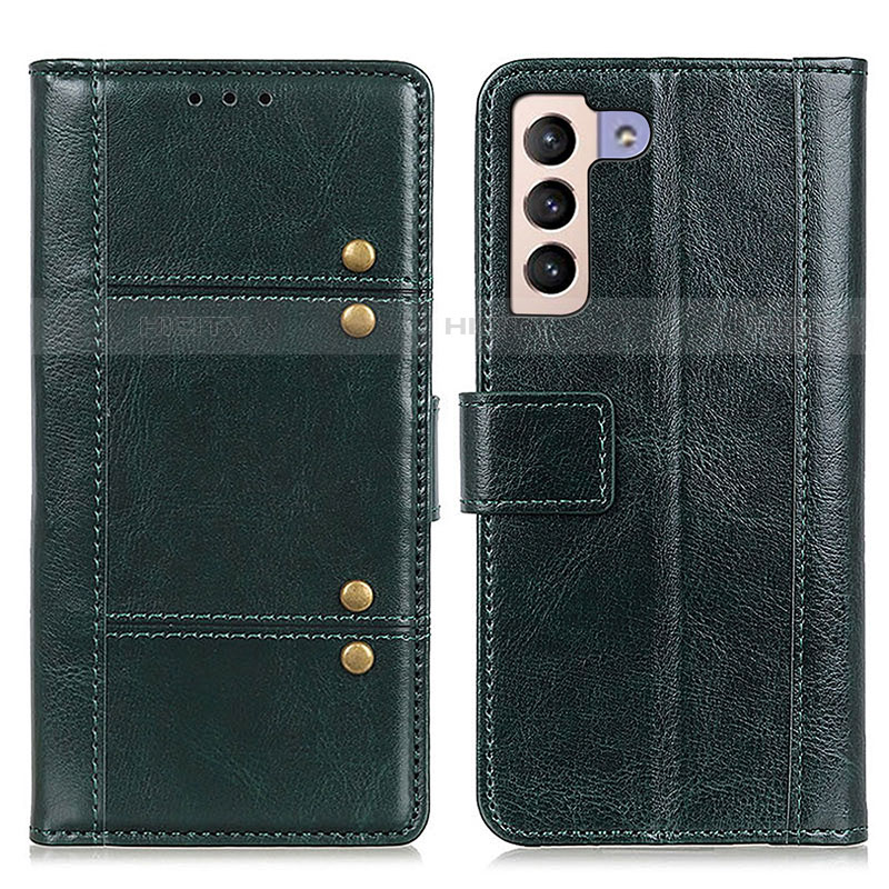 Coque Portefeuille Livre Cuir Etui Clapet M06L pour Samsung Galaxy S21 5G Vert Plus