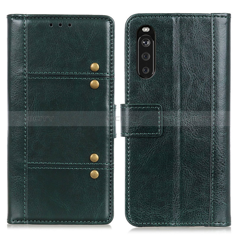 Coque Portefeuille Livre Cuir Etui Clapet M06L pour Sony Xperia 10 III Lite Vert Plus