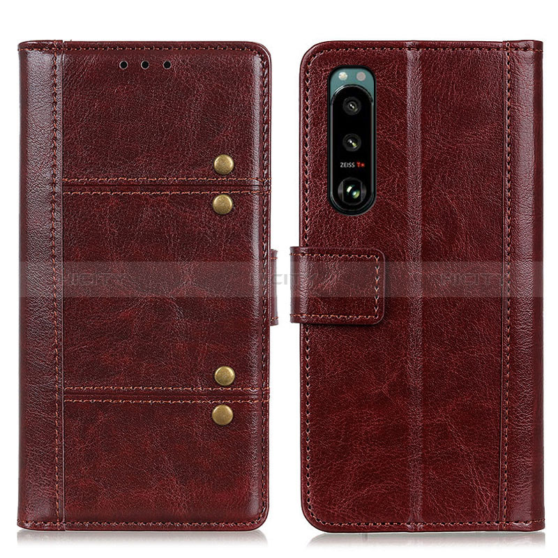 Coque Portefeuille Livre Cuir Etui Clapet M06L pour Sony Xperia 5 III Marron Plus