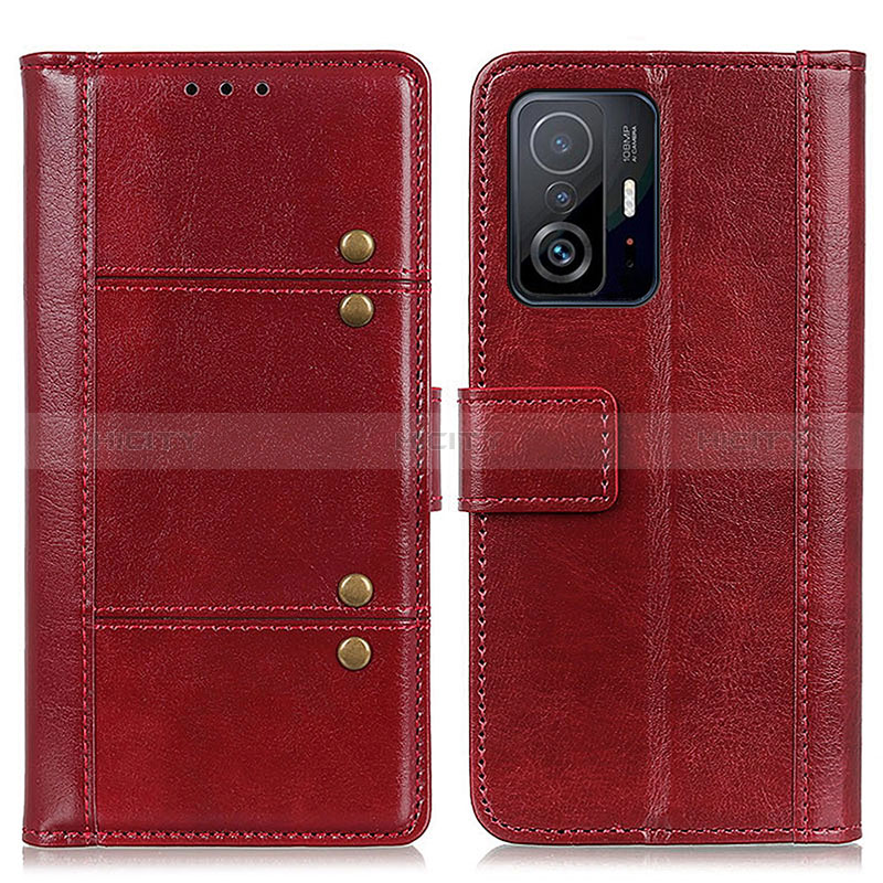 Coque Portefeuille Livre Cuir Etui Clapet M06L pour Xiaomi Mi 11T 5G Rouge Plus