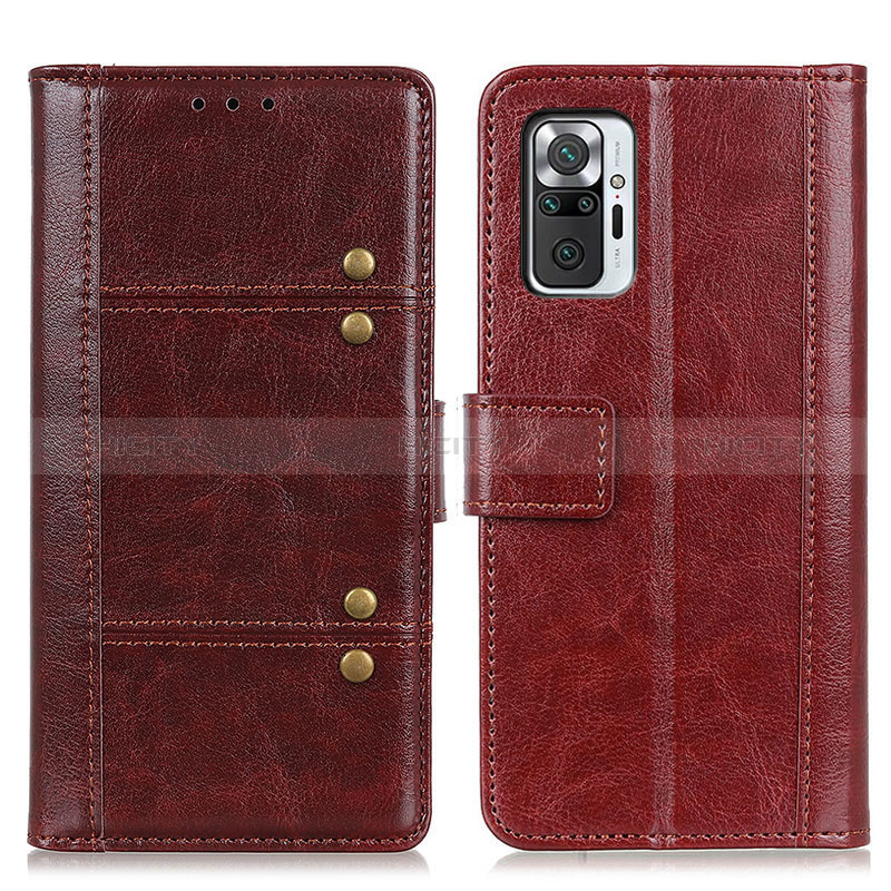 Coque Portefeuille Livre Cuir Etui Clapet M06L pour Xiaomi Redmi Note 10 Pro 4G Marron Plus