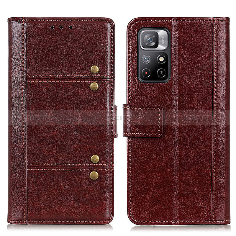 Coque Portefeuille Livre Cuir Etui Clapet M06L pour Xiaomi Redmi Note 11 5G Marron Plus