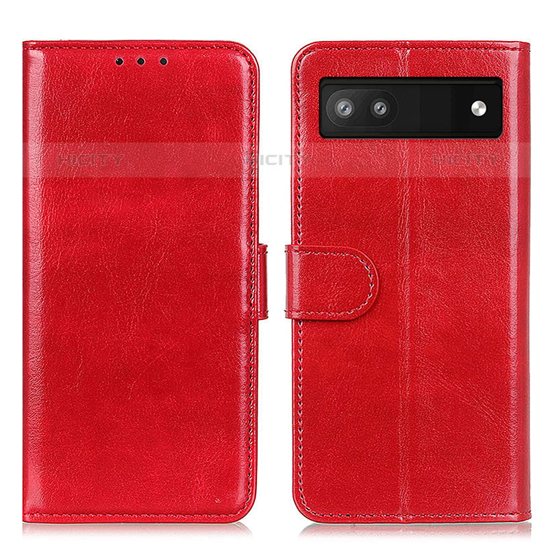 Coque Portefeuille Livre Cuir Etui Clapet M07L pour Google Pixel 6a 5G Rouge Plus