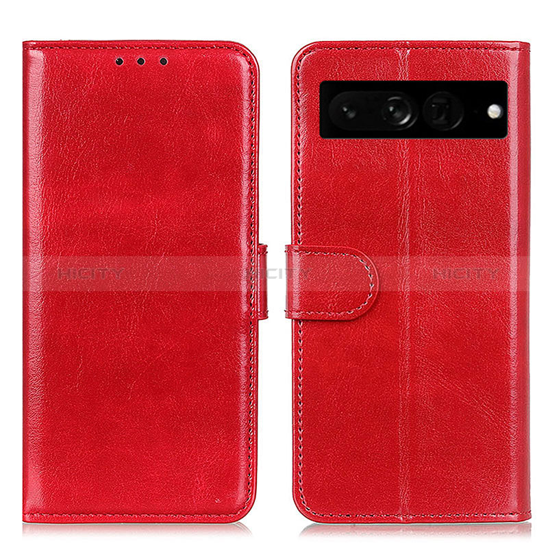 Coque Portefeuille Livre Cuir Etui Clapet M07L pour Google Pixel 7 Pro 5G Rouge Plus