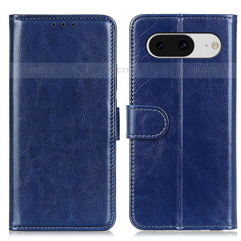 Coque Portefeuille Livre Cuir Etui Clapet M07L pour Google Pixel 8 5G Bleu Plus