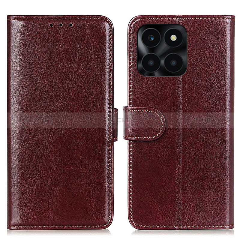 Coque Portefeuille Livre Cuir Etui Clapet M07L pour Huawei Honor X6a Marron Plus