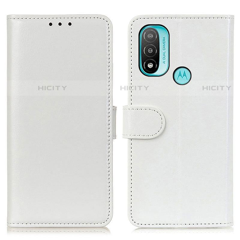 Coque Portefeuille Livre Cuir Etui Clapet M07L pour Motorola Moto E30 Blanc Plus