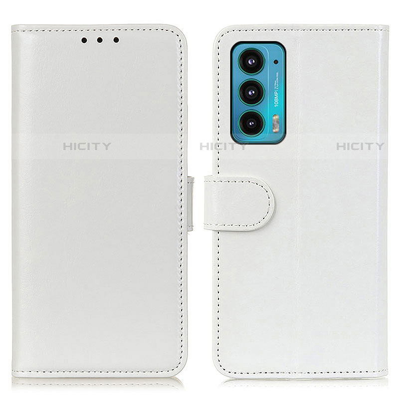 Coque Portefeuille Livre Cuir Etui Clapet M07L pour Motorola Moto Edge 20 5G Blanc Plus