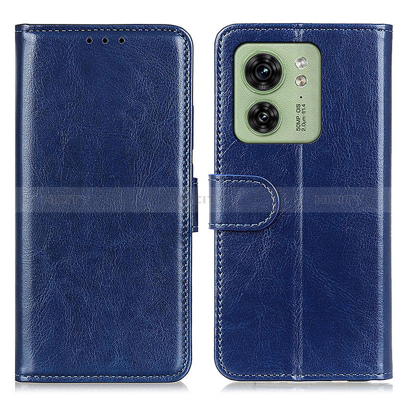 Coque Portefeuille Livre Cuir Etui Clapet M07L pour Motorola Moto Edge (2023) 5G Bleu Plus